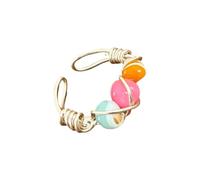 Xinsheinelry Anillos geométricos contemporáneos hechos a mano con piedras reales, piezas ajustables, elegantes anillos ajustables que se sienten a la moda, One Size, como se describe, como se describe