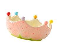 Xinsheinelry Bandeja de cerámica con Forma de cítricos con 6 Tenedores de Frutas para Fiestas, Comedor y Cocina, Elegante Juego de Cuencos para Frutas y Frutos Secos
