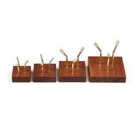 Xinsheinelry Base de madera hecha a mano con soporte de metal para la colección de cristales y piedras preciosas, planificador de cristales de madera, talla única, como se describe