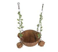 Xinsheinelry Casa colgante para pájaros para jaula, juguete para masticar, nido de coco, cría, loros, cama colgante, caja de anidación de cría