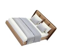 Xinsheinelry Casas Muñecas A Escala 1/20 Dormitorio Cama En Miniatura Decorativa Doble con Lecho Cama para Manual