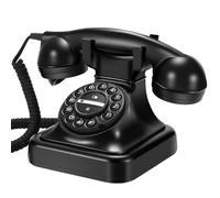 Xinsheinelry Classical Fixed Landline Telephone Traditional Mechanical Bells Corded Operate Easy Redial Feature Durability Build Retro Landline Telephone with Redial Function