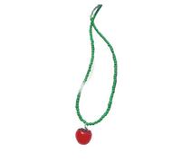 Xinsheinelry Collar de cuentas de cristal de verano, fresa, tomate, sandía, longitud ajustable, joyería juvenil, collar ligero con capas de frutas, One Size, como se describe, como se describe