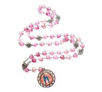 Xinsheinelry Collar de rosario con cuentas de corazón de ahuecado, oración cristiana, accesorios de joyería de para mujeres con estilo, collar decorativo cristiano