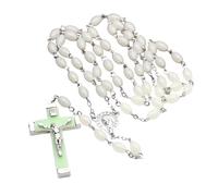Xinsheinelry Collares católicos de rosario con colgantes de cruz, joyería religiosa para jugadores, bautizos, meditaciones, collares con colgantes de cruz