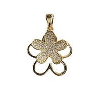Xinsheinelry Collares con colgante de flor hueca, elegantes collares de cadena larga, joyería de fiesta, aleación de diamantes de imitación, colgante de flores, cadena de clavícula, One Size, como se