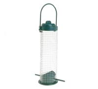 Xinsheinelry Comedero para pájaros, tubo de malla metálica, para colgar bolas de sebo y frutas, herramienta de alimentación para observadores exteriores