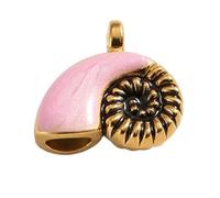 Xinsheinelry Componente de joyería, colgante artístico de doble cara con forma de caracola, textura de acero inoxidable, adecuado para proyectos de manualidades, joyería de acero inoxidable, One Size