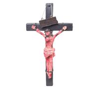 Xinsheinelry Crucifijo de pared católico de madera para colgar en la oficina, decoraciones de iglesia, oración, regalo religioso, crucifijo cruzado