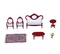 Xinsheinelry Detallado 1/12 casa de muñecas de Madera Sala de Estar sofá Silla Auxiliar Conjunto de Muebles para la Escena de la Sala de Estar mostrando Accesorios Muebles en Miniatura