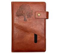 Xinsheinelry Diario con patrón de árbol, cuaderno de PU con bolsillo frontal y cierre de botón, 100 hojas forradas para escribir, cuaderno para estudiantes