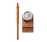 Xinsheinelry Diseño creativo con mango de madera y punta de cristal para bocetos, obras de arte, diario, dibujo, escritura cómoda, bolígrafo de inmersión para artistas