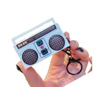 Xinsheinelry Divertido colgante de caja de música giratoria, accesorio coleccionable, vintage, pequeño grabador, textura, llavero vintage