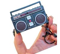 Xinsheinelry Divertido colgante de caja de música giratoria, accesorio coleccionable, vintage, pequeño grabador, textura, llavero vintage