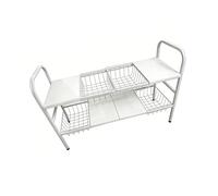 Xinsheinelry Estante de Almacenamiento de Cocina con 2 escalones, 4 estantes y 4 cestas para solución organizada Que Ahorra Espacio, Almacenamiento de Cocina de Ampliable