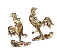 Xinsheinelry Estatuas de Gallo de latón, Figuras de Pollo, esculturas, Adornos para estantería, decoración del hogar, Colecciones de Adornos Fengshui, Regalo, estatuilla de Animales de latón