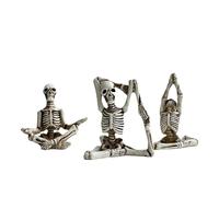 Xinsheinelry Figuras de Esqueleto meditando, decoración de del Día de, estatuas pequeñas, Decoraciones de Halloween en repisas o centros de, Decoraciones de Esqueleto gótico de Halloween