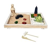 Xinsheinelry Jardín de japonés Zenes para Escritorio con rastrillos, Soporte, Juego de Escritorio en Miniatura de Roca, Regalo de meditaciones para Mujeres y Hombres, para Escritorio