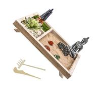 Xinsheinelry Jardín de japonés Zenes para Escritorio con rastrillos, Soporte, Juego de Escritorio en Miniatura de Roca, Regalo de meditaciones para Mujeres y Hombres, para Escritorio
