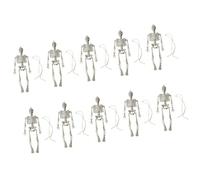 Xinsheinelry Juego de 10 figuras de esqueletos de Halloween con detalles realistas para uso en interiores y exteriores, esqueletos de Halloween