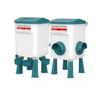 Xinsheinelry Juego de Bebedero y de Aves de Corral para Colgar Muslos modificables Poliestireno Permanente de 11 l y 12 kg para colaboración de Pollos de Granja Juego de Bebedero de de