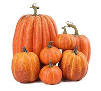 Xinsheinelry Juego de calabazas de espuma amarillas y blancas, decoración perfecta de otoño para Acción de Gracias, Halloween y festivales de cosecha, decoración de calabaza artificial