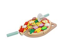 Xinsheinelry Juego de Corte de Juguete de Pizza de Madera para niños con diseño de simulación para Aprendizaje temprano y Actividades de reunión Familiar Juego de Corte de Cocina de imaginativo