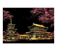 Xinsheinelry Kits Pintura Arte Rascado Creativo Decoraciones Montadas En Pared Casa Scrath Pintura Vista Ciudad del Arcoíris Pintura del Boceto