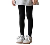Xinsheinelry Leggings elásticos de forro polar de mezcla de nailon para niños, transpirables, ligeros, para jugar a diario y clima frío, efecto nude, leggings de invierno, Negro, XL