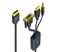 Xinsheinelry Lightweight VGA To DP Converter Adapter Cable with Sound Support Delivers Stable 1080P For Office Home Use VGA To DP Cable