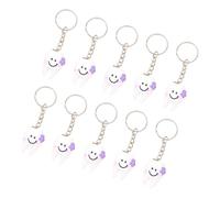 Xinsheinelry Llavero con dientes de dibujos animados, 10 Uds, 3, 5 cm, tamaño compacto, decoración para bolso, mochilas escolares y suministros divertidos para clínica