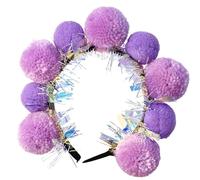 Xinsheinelry Mardi Gras - Diadema de oropel con pompones para fiesta de máscaras, diadema de oropel de gran tamaño