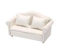 Xinsheinelry Modelo de sofá de Tela Blanca en Miniatura para decoración de casa de muñecas 1/12, Accesorio de exhibición de Escena de Sala de Estar, Muebles, Modelo en Miniatura, Muebles de casa