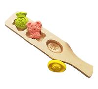 Xinsheinelry Moldes tradicionales chinos para festivales de mediados de otoño, 2 formas de flores diferentes de madera para hornear para hacer jabón, caramelos, fondant de madera