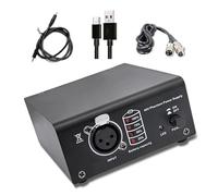 Xinsheinelry Oxxggkao Adaptador De Corriente 48 V Cuerpo Metal Cable Blindado Recargable Micrófonos Condensador para Micrófonos Estudio Profesionales Adaptador Corriente