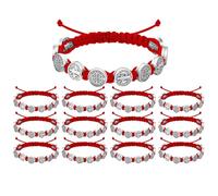 Xinsheinelry Paquete de 12 Pulseras con medallones benedictinos, Pulseras Tejidas a Mano, Pulseras Ajustables, joyería Religiosa Espiritual, Accesorio de fe Cristiana