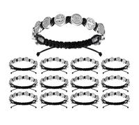 Xinsheinelry Paquete de 12 Pulseras con medallones benedictinos, Pulseras Tejidas a Mano, Pulseras Ajustables, joyería Religiosa Espiritual, Accesorio de fe Cristiana