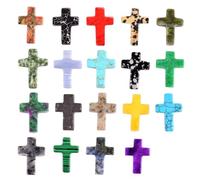 Xinsheinelry Paquete de 19 cruces de cristal, diseño sin agujeros, potenciadores de energía natural para meditaciones, hogar, oficina, escritorio, manualidades, cruces de cristal natural