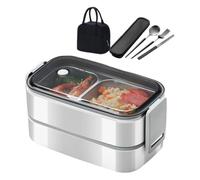 Xinsheinelry para preparación de Comidas, Recipiente Aislado de Acero Inoxidable, Bandeja Dividida, Cierres Laterales, Lata para Alimentos de Uso Diario en día Laboral, organizadores de