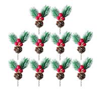 Xinsheinelry Piñas con bayas rojas, elegantes conos de pino de Navidad, surtido de proyectos de manualidades, adornos de fiesta, bayas para decoraciones navideñas, piñas sintéticas, suministros de