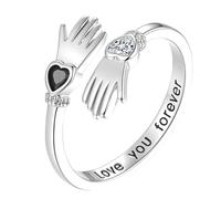 Xinsheinelry Preciosos anillos de sujeción de manos, anillo ajustable con brillantes anillos de circonita, One Size, como se describe, como se describe