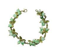 Xinsheinelry Pulsera de cuentas de hojas coreanas Pulseras de la serie de plantas forestales vintage Brazaletes de cuentas de hojas de para mujeres Adolescentes Niñas Pulseras de cuentas para mujeres