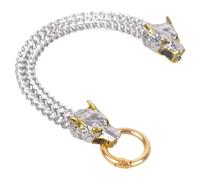 Xinsheinelry Pulsera de para Hombre con diseños de Cabeza de Lobo en Acero Inoxidable Adecuada para Diversos Eventos y reuniones Joyería Elegante con Cabeza de Lobo