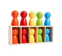 Xinsheinelry Reconocimiento Color Madera Educativa Juguete Figuras Encantadoras para Niños Entrenamiento Coordinación Ocular Mano Interacción del Niño