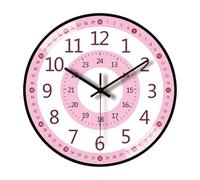 Xinsheinelry Reloj de Pared de Dibujos Animados de 8 Pulgadas para niños, Movimiento silencioso, enseñanza de la, Lectura fácil de para educación temprana