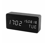Xinsheinelry Reloj despertador LED multifuncional rectangular activado por sonido, para sala de estar, escritorio, electrónico, para adolescentes y adultos, sin repetición para dormir pesado