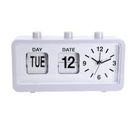 Xinsheinelry Reloj Despertador mecánico con Calendario invertido analógico Manual Retro para mejoras en hogar Escritorio silencioso con batería