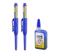 Xinsheinelry Rotulador permanente profesional de 2 piezas, juego de rotuladores de punta larga de 45 mm con tintas de repuesto de 15 ml para carpintería y construcción, secado rápido