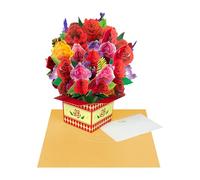 Xinsheinelry Tarjeta de felicitación para cumpleaños, Aniversario, Flores de, Rosas, Lirios, Girasoles, Tulipanes y claveles, Ramo emergente 3D, Tarjeta de felicitación