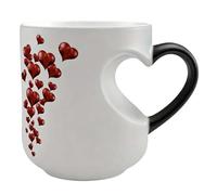 Xinsheinelry Taza de café con de corazón que cambia de Color, taza de café sensible calor para día de cumpleaños, taza de conjuración apta para lavavajillas